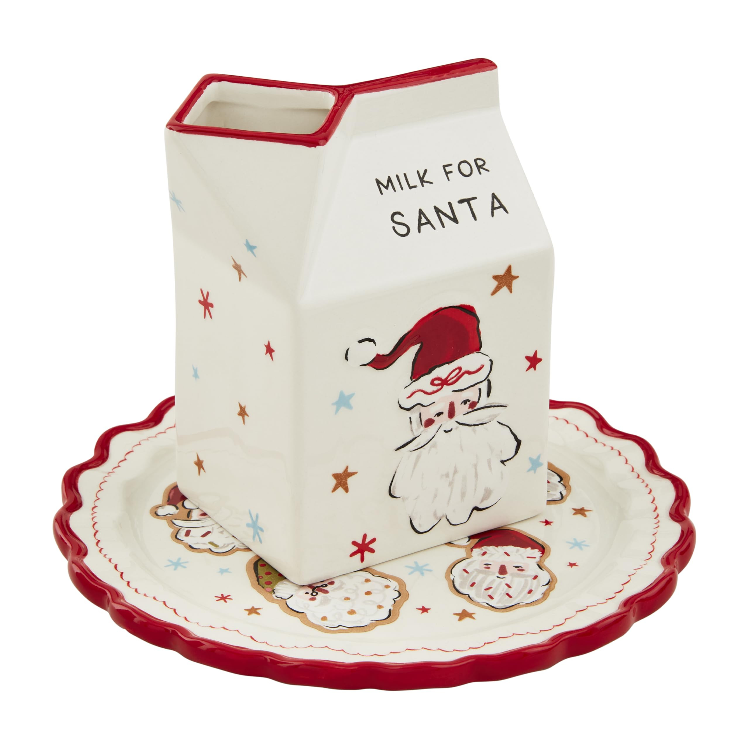 Mud Pie Cookies For Santa Set; platter 6 1/2" dia | carton 4 1/2" x 3" | Amazon (US)