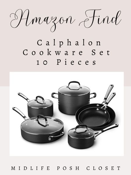 AMAZON Calphalon Cookware Set. I’ve tried ceramic & stainless steel cookware but I always go back to Calphalon. Totally worth the investment - I’ve had mine for over 20 years now!

#LTKhome #LTKover40 #LTKSeasonal