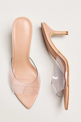 Maeve PVC Pointed-Toe Mule Heels | Anthropologie (US)