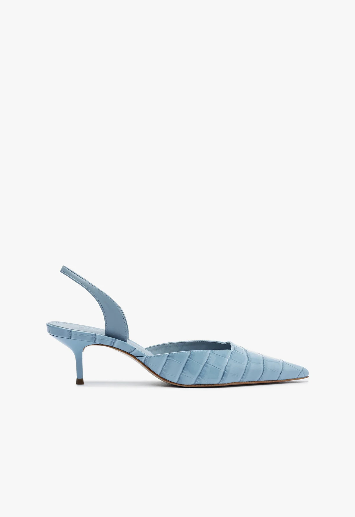 Paola Leather Pump - Blue Stiletto Mid Heel | Schutz (US)