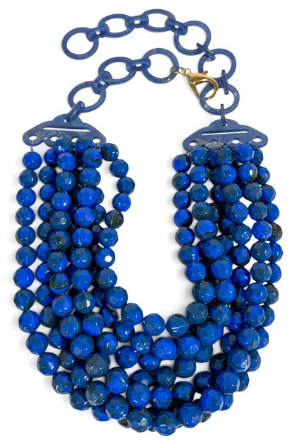 TWT\u00ae Laura Royal Blue Faceted Bead 7 Strand Necklace | The Willow Tree