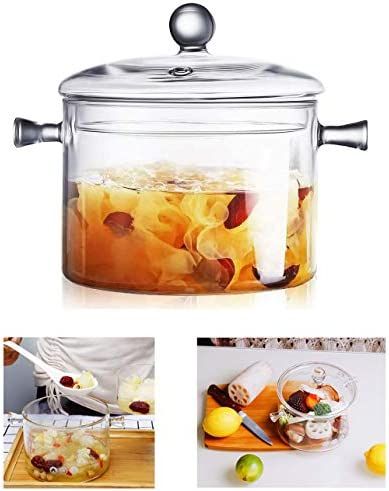 Glass Saucepan with Cover,1.5L/50 OZ Heat-resistant Glass Stovetop Pot and Pan with Lid, The Best... | Amazon (US)