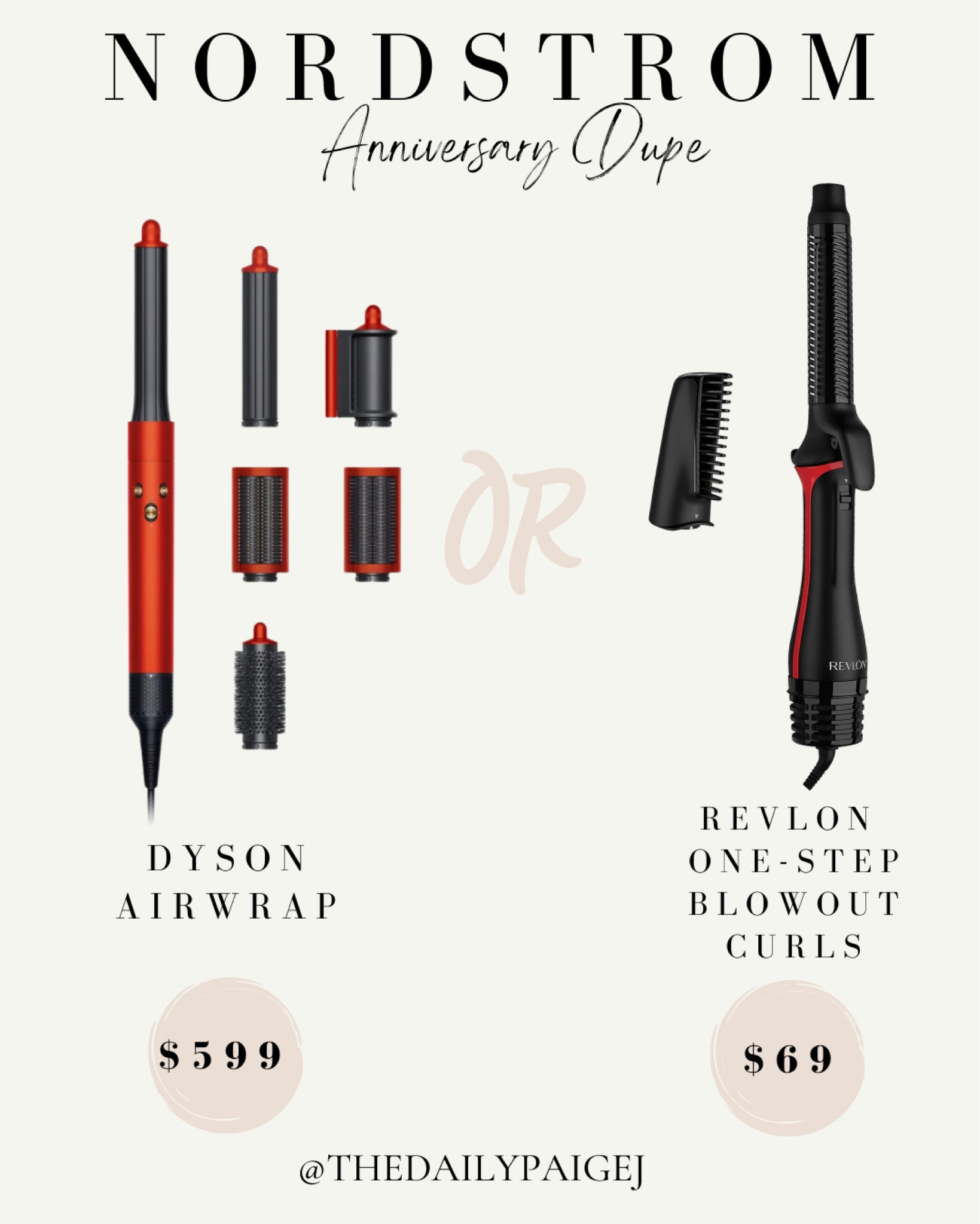 They new Dyson air wrap in color Topaz is currently apart of the offerings for the Nordstrom Anniversary Sale! This tool does everything from blow dry to curl, but if you’re looking for something a little bit more affordable and don’t want to go fro the Dyson or the shark air styler, this revlon dupe is perfect! It’s $69 and it currently has a $9 coupon on Amazon making it only $60! If you’re looking for an air styler and air curling device, this one is for you!

Nordstrom sale, Nordstrom Anniversary sale, Nordstrom luggage, Nordstrom Anniversary travel, Nordstrom Anniversary beach bag, Nordstrom Anniversary active wear, summer sandals, summer outfit, summer dresses, n sale, NSale, Nordstrom finds, Nordstrom Rack, Anniversary Sale, Dyson airwrap, revlon one step blowout curls, revlon blow dryer, shark airstyler, hair tools, hair tools on sale, Dyson airwrap dupe

#LTKsalealert #LTKxNSale #LTKbeauty