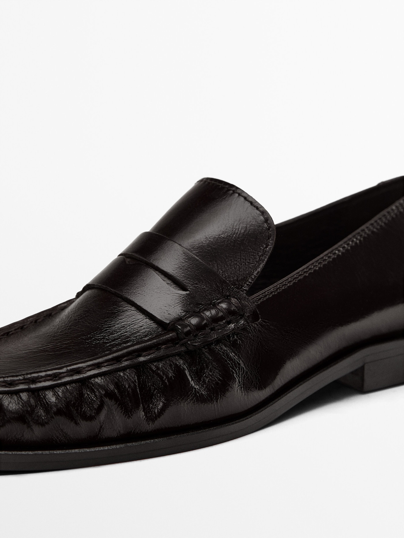 Gathered penny loafers | Massimo Dutti UK