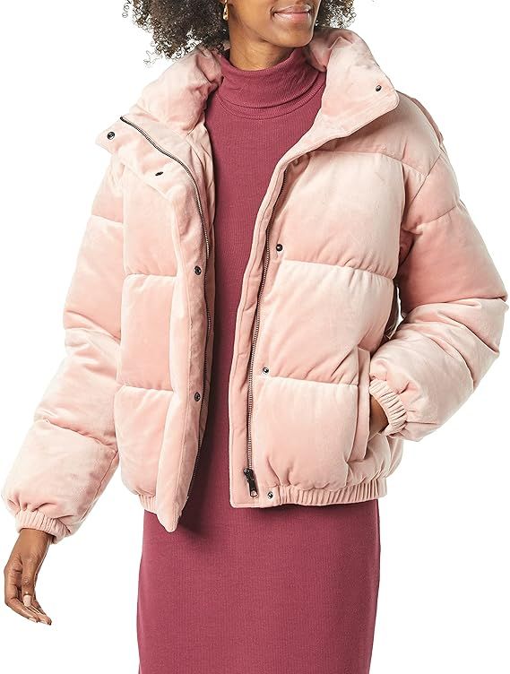 Daily Ritual Women's Relaxed-Fit Mock-Neck Short Puffer Jacket | Amazon (US)