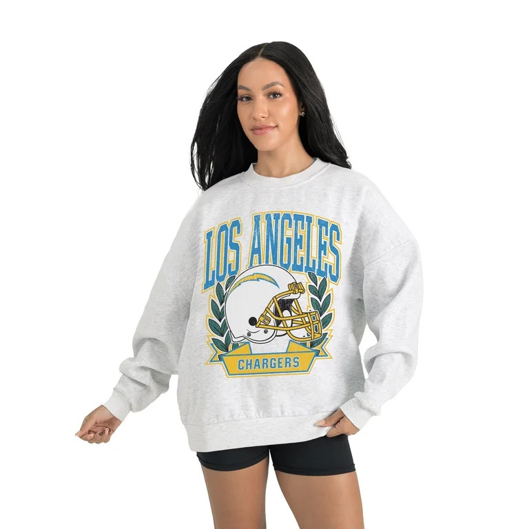 Women's Gameday Couture Gray Los Angeles Chargers Heritage Premium Fleece Pullover Sweatshirt | Walmart (US)