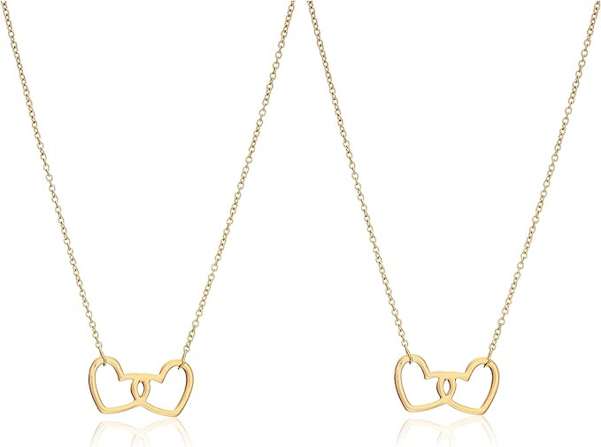 Mud Pie Women's Mother Daughter Necklace Set, Gold, One Size | Amazon (US)