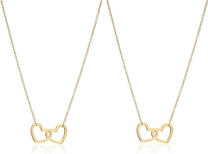 Mud Pie Women's Mother Daughter Necklace Set, Gold, One Size | Amazon (US)