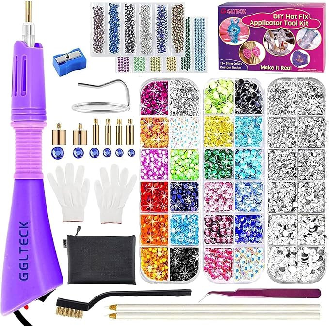 GLTECK Hotfix Applicator, Bedazzler Kit with 5784 PCS Rhinestones for Crafts, DIY Hot Fix Rhinest... | Amazon (US)