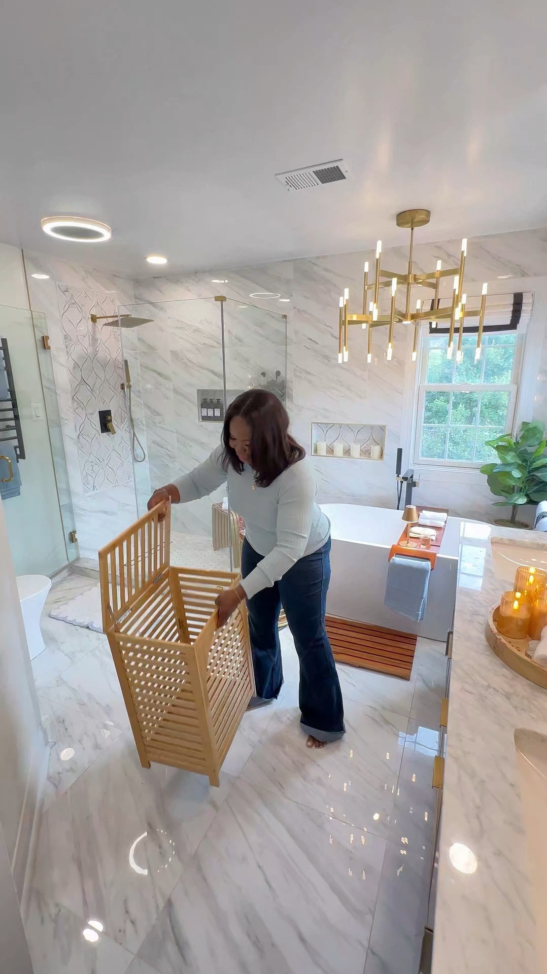 Do you keep a laundry hamper in your bathroom? I finally decided it was time to add some and I found the perfect ones. I got one for me and one for hubby 😊. It really makes getting laundry done so much easier because of the removable bags. I also added a few decor items last time I styled the space, and it feels so much cozier now 🤎. #amazonhome #bathroomdecor #wayfair

#LTKSaleAlert #LTKHome #LTKFallSale