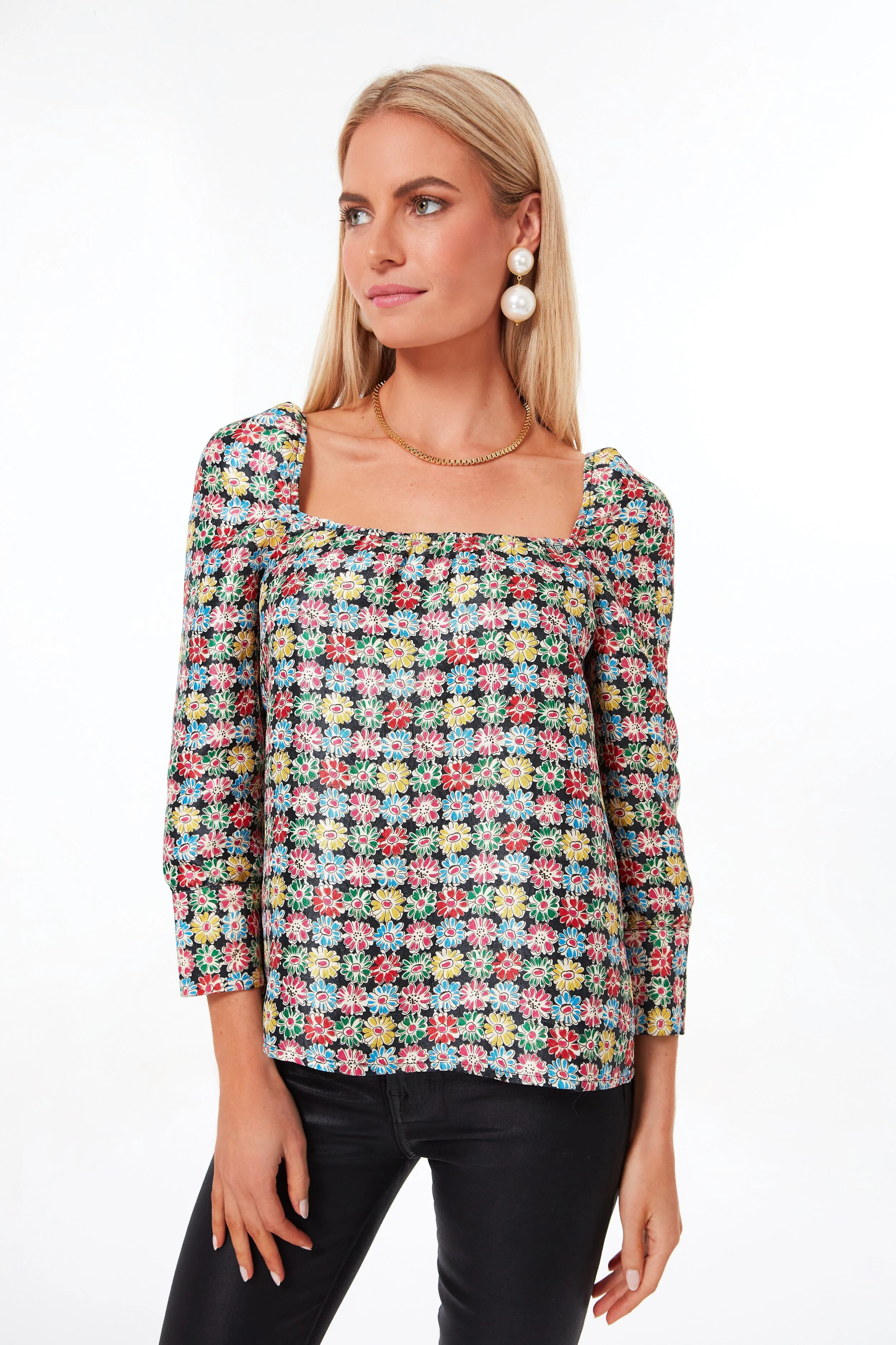 Punchy Jacquard Pink Emilie Blouse | Tuckernuck (US)