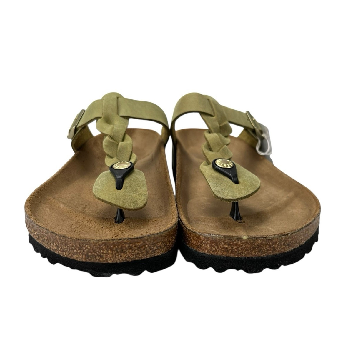 Birkenstock Gizeh Braided Olive Green Leather Sandals Women's Sizes 39 - 42 EU | eBay US