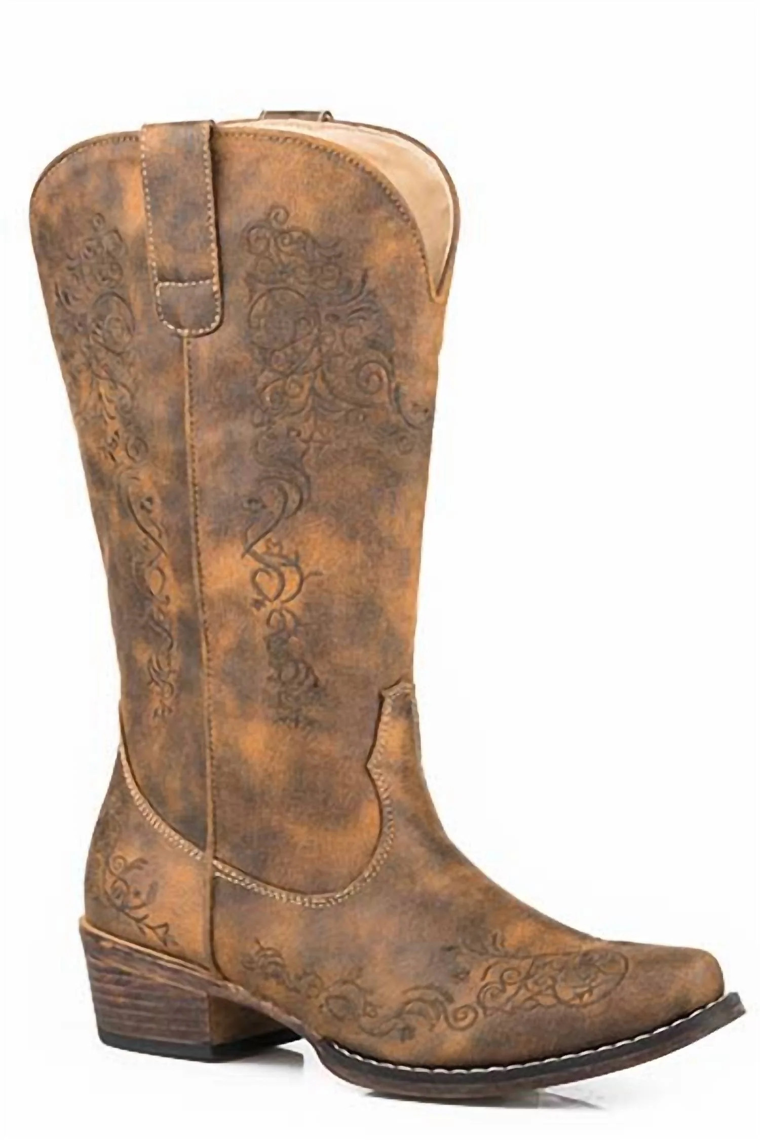 Women's Riley Scroll Boots In Orange | Shop Simon