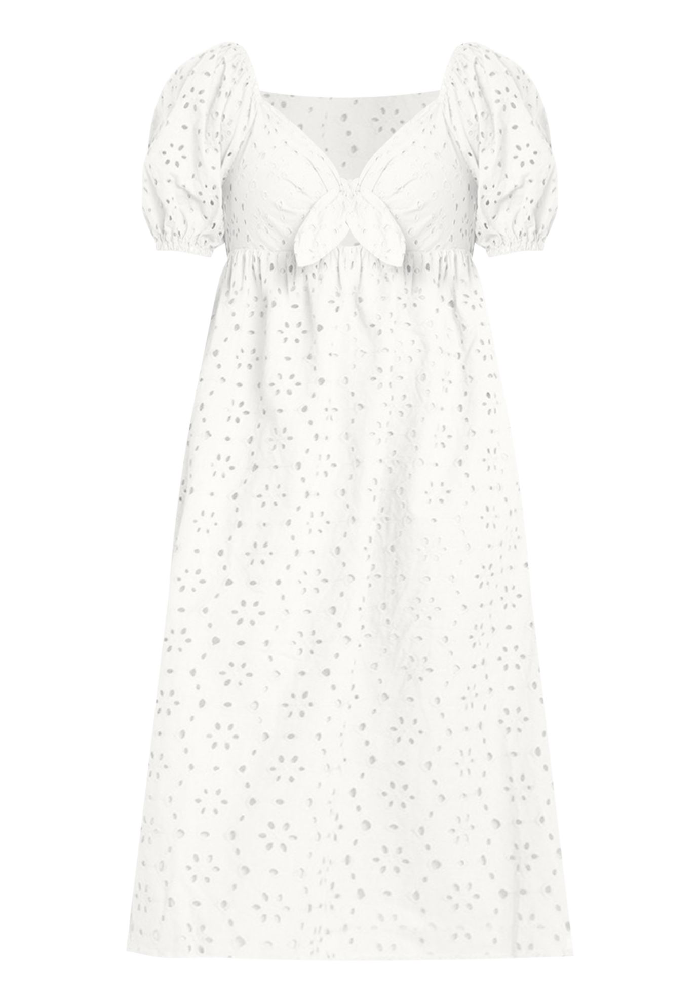 Eyelet Tie Front Maxi Dress | Eloquii