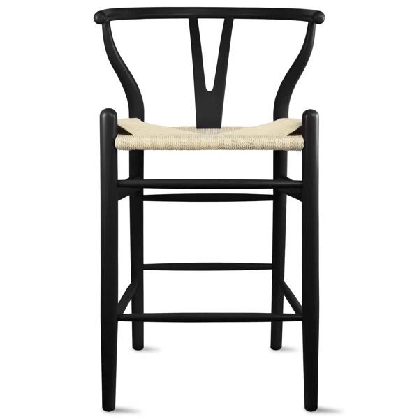 Counter Height Stool Farmhouse with Y Back Light Woven Wood Kitchen Fully Assembled | Wayfair North America