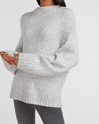 Cozy Mock Neck Tunic Sweater | Express