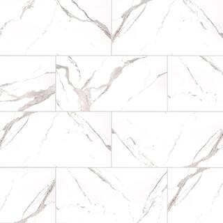 Ader Tegel White 24 in. x 48 in. Polished Porcelain Floor and Wall Tile (16 sq. ft./Case) | The Home Depot
