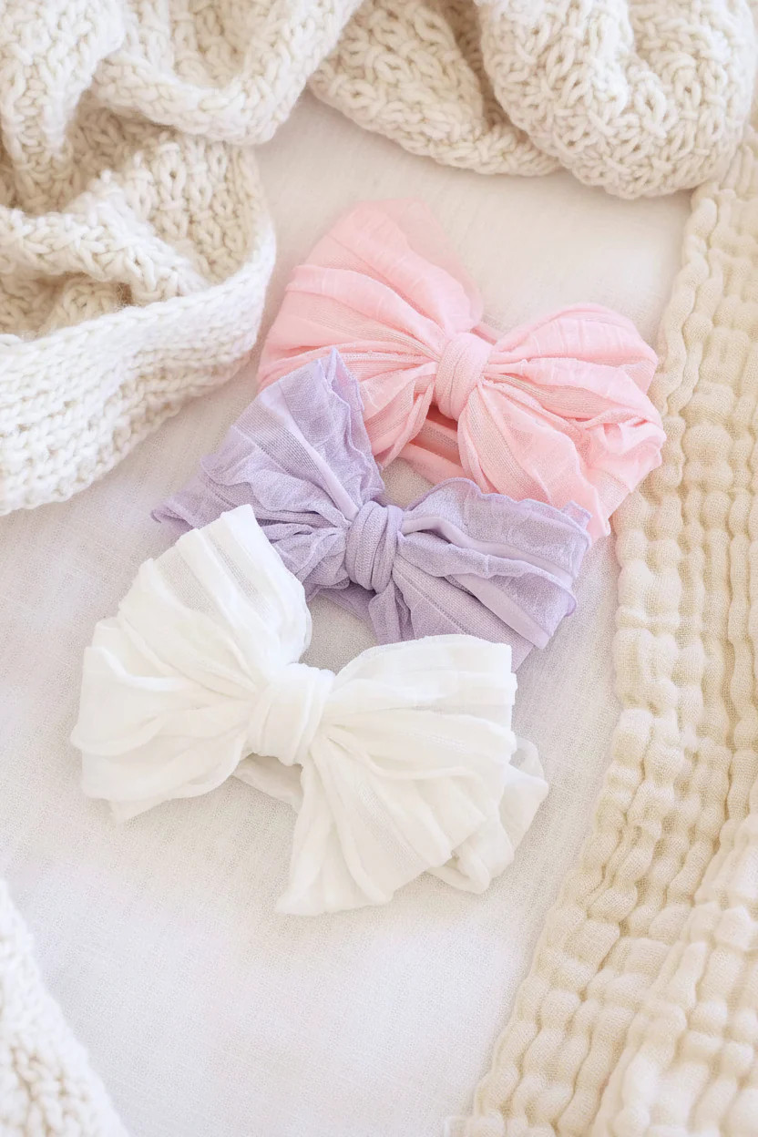 Large Ruffle Knit Bow | Brights | Caden Lane