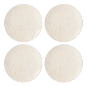 Set of 4 Ivory and Beige Kitchen Collections Textured Neutrals Netting Dinner Plates, 11.75 | Christmas Central