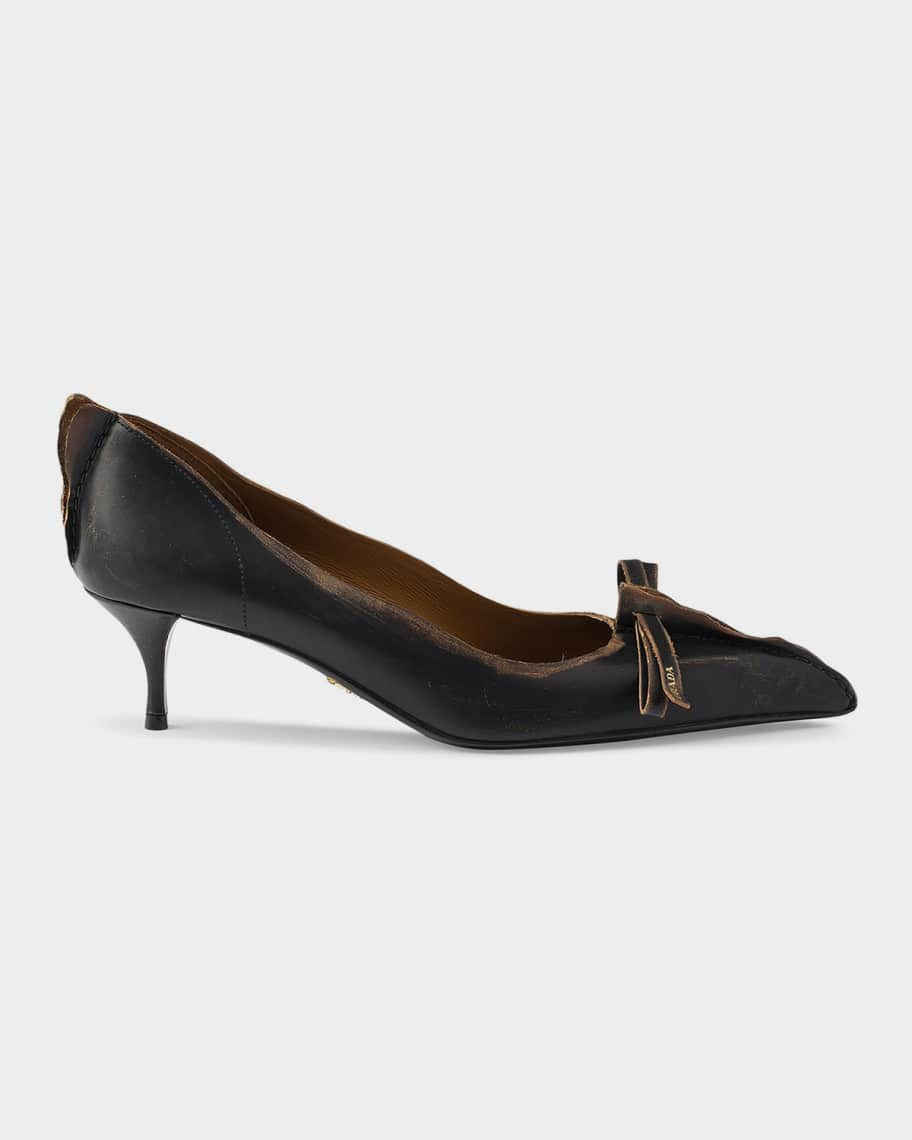 Prada Antiqued Leather Pumps | Neiman Marcus