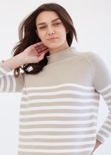 The Cotton Mock Neck - Striped | Alice Walk