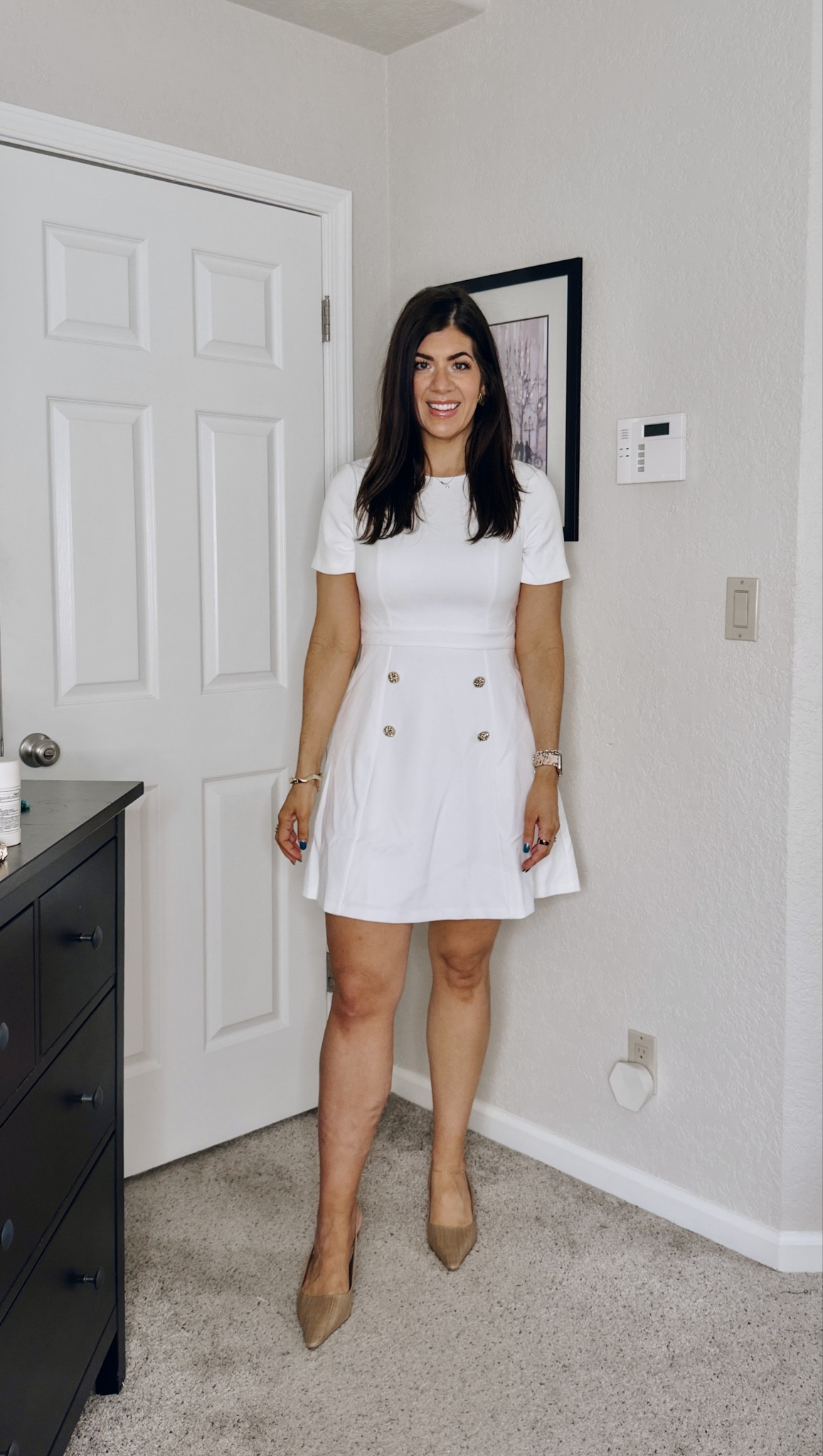 In an 8 in the short sleeve tweed work dress 

#LTKTall #LTKWorkwear #LTKMidsize