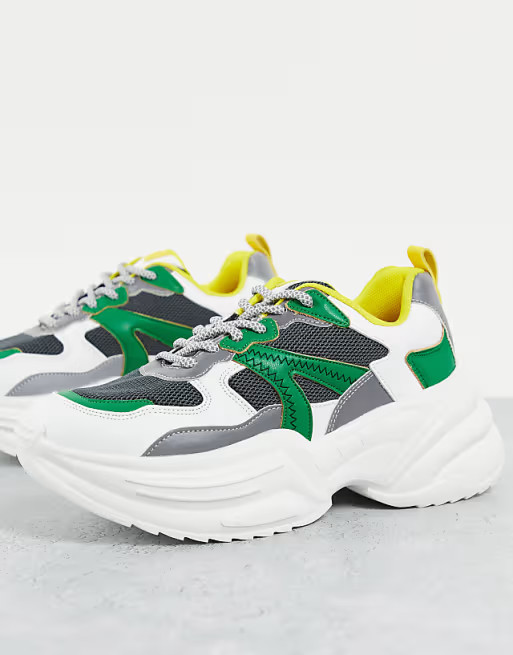 Topshop City chunky sneakers in green | ASOS (Global)