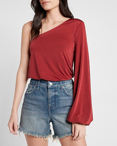 Mid Rise Covered Button Fly Boyfriend Jean Shorts | Express