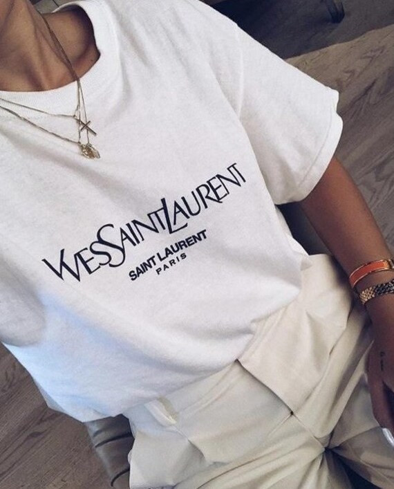 Saint Laurent Paris Tshirt YSL Tee Vintage Crewneck Aesthetic Clothing YSL Shirt | Etsy (US)