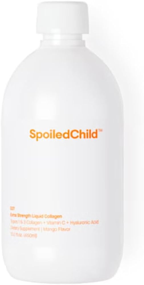 SpoiledChild Collagen Peptides + Vitamin C + Hyaluronic Acid Liquid Collagen Mango Flavor 400 ml | Amazon (US)