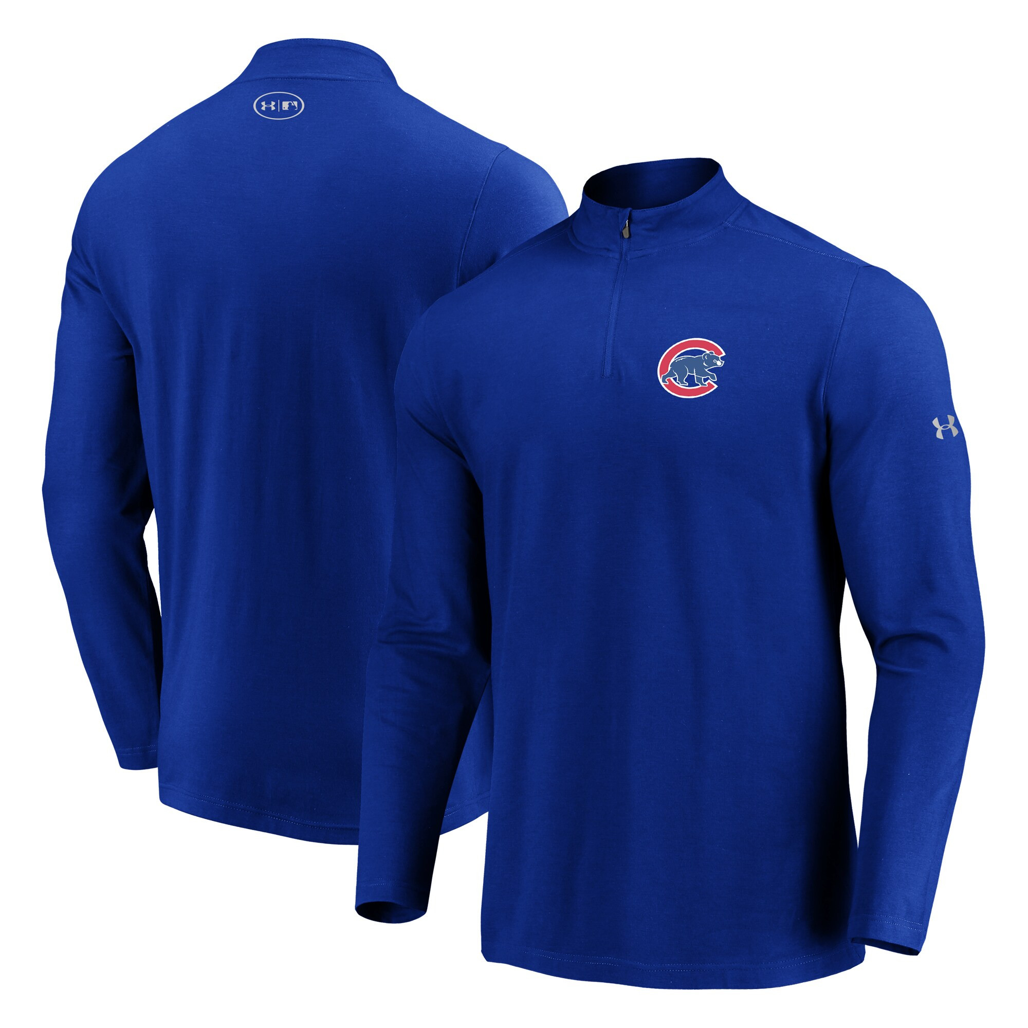 Chicago Cubs Under Armour Passion Performance Tri-Blend Quarter-Zip Pullover Jacket - Royal | Fanatics