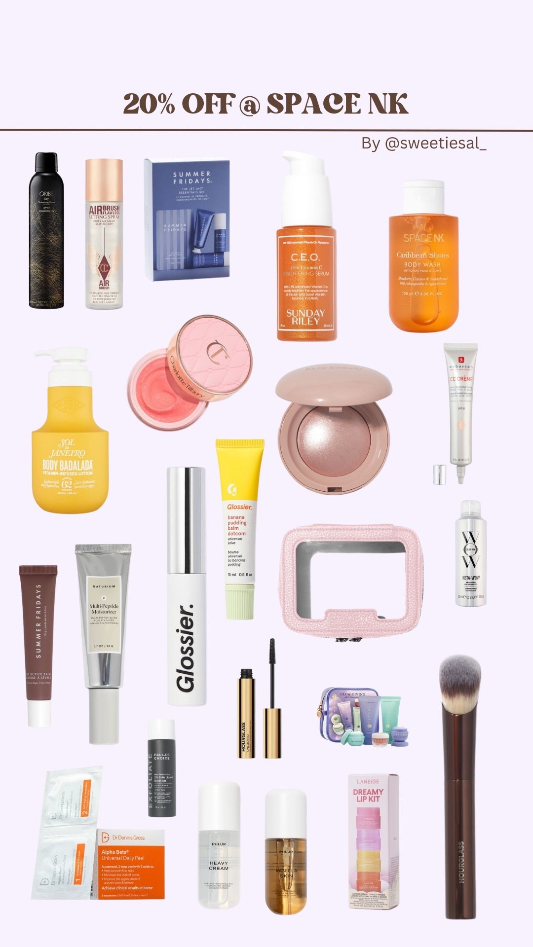 20% off ALMOST EVERYTHING at Space NK! If you have been waiting to stock up your faves then now is the time!!!

I’ve featured some of my faves but lots of our known and loved brands are included in the sale so it’s definitely worth a look 😍

• Space NK • Beauty • Sale • Rare Beauty • Paula’s Choice • Glossier • Hourglass • Sunday Riley • Summer Fridays • Jet Lag Mask • Charlotte Tilbury • Phlur • Naturium • Tatcha • Erborian • Oribe • Laneige • Color Wow • Sol de Janeiro • Dr Dennis Gross • Skincare • Makeup • Fragrance • 

#LTKbeauty #LTKsale #LTKgiftguide