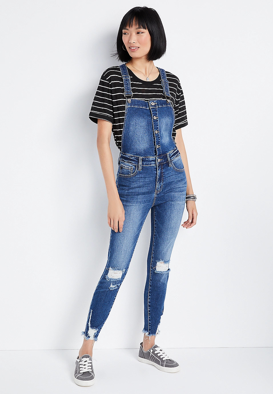 KanCan™ Skinny Ripped Pant Overall | Maurices