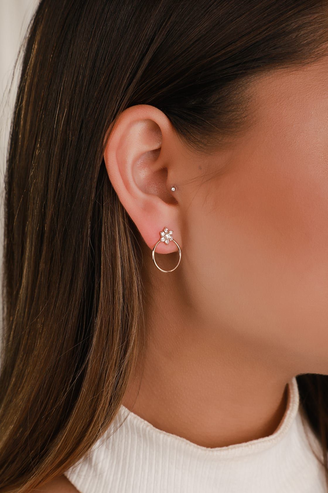 Perfection and Beauty Gold Rhinestone Hoop Earrings | Lulus