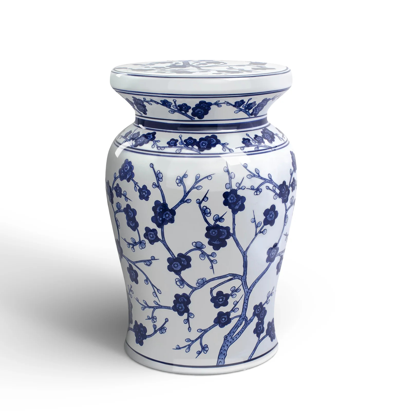 Birch Lane™ Herschel Blue Garden White Cherry Blossom Podium Stool & Reviews | Wayfair | Wayfair North America