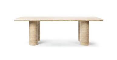 Colonna Rectangle Travertine Dining Table | Manhattan Home Design