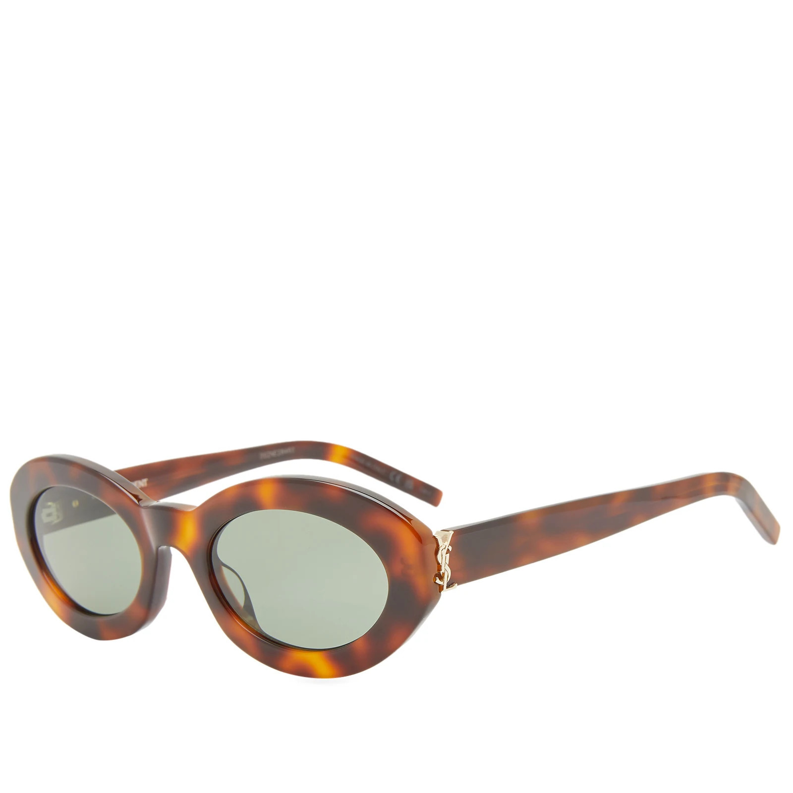 Saint Laurent SL M136 Sunglasses Havana/Green | END. Clothing