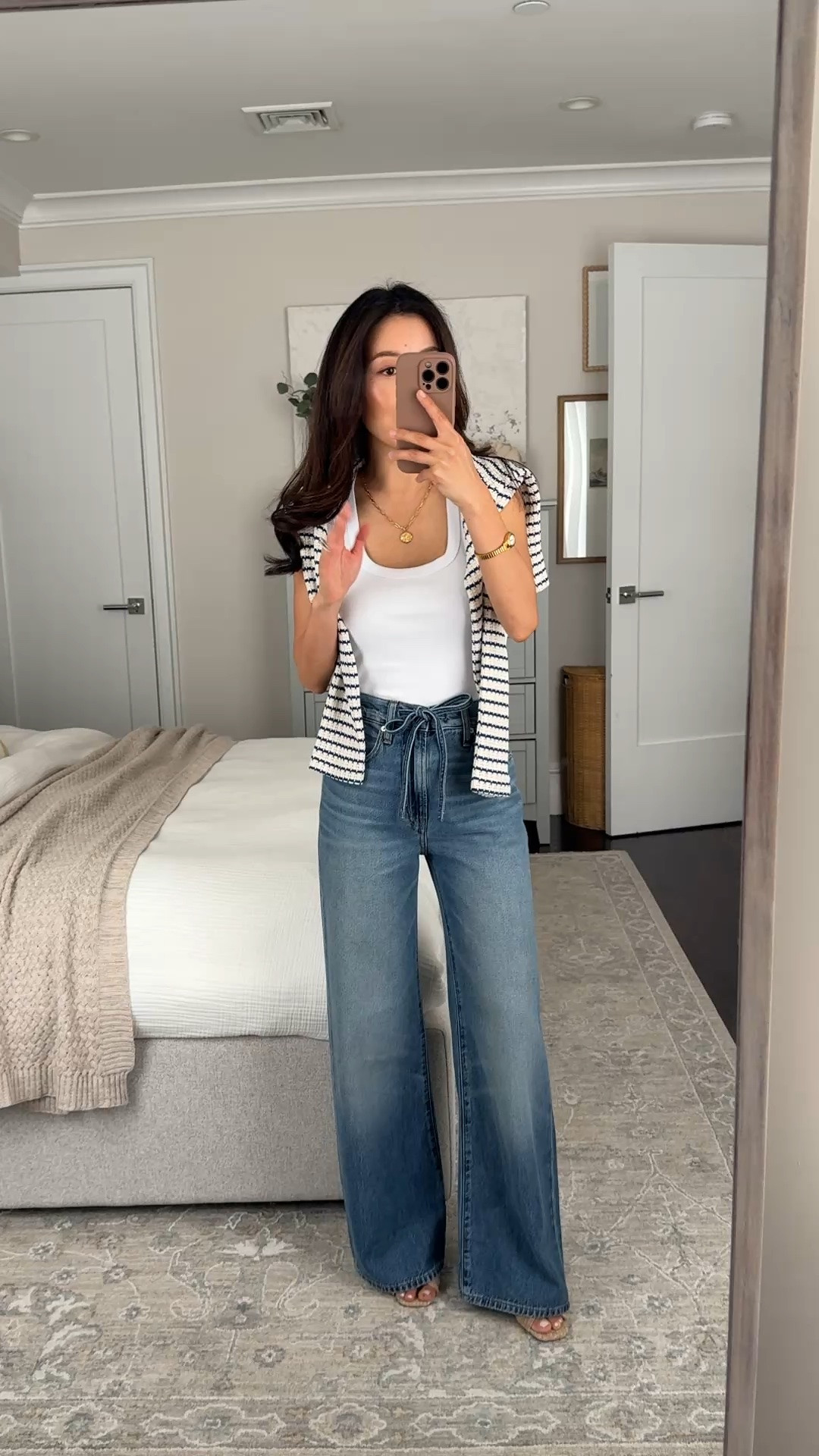 On sale with code LTK20 Size info below
• Madewell airy jeans 24 Short runs looser at the waist and long, they offer free hemming in store. So soft lightweight and drapey. I could possible size down.
• Crochet cardigan sweater I sized up to XS for a more relaxed fit

#LTKPetite #LTKSaleAlert