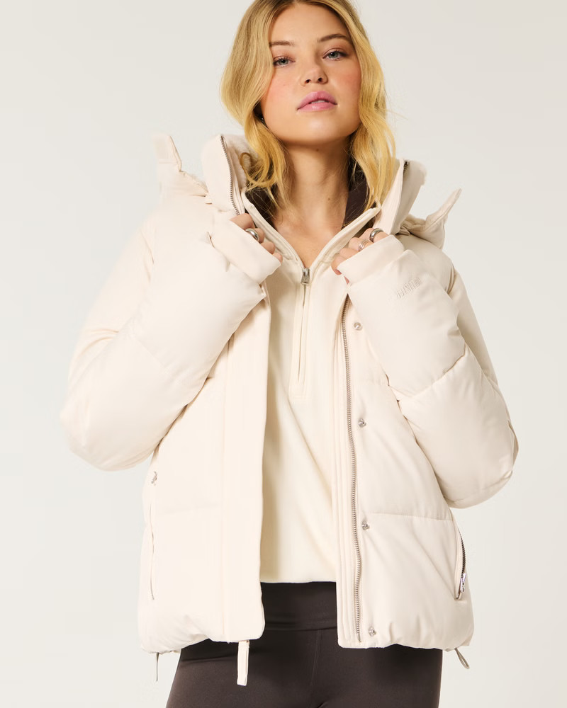 Faux Fur-Lined All-Weather Puffer Jacket | Hollister (US)