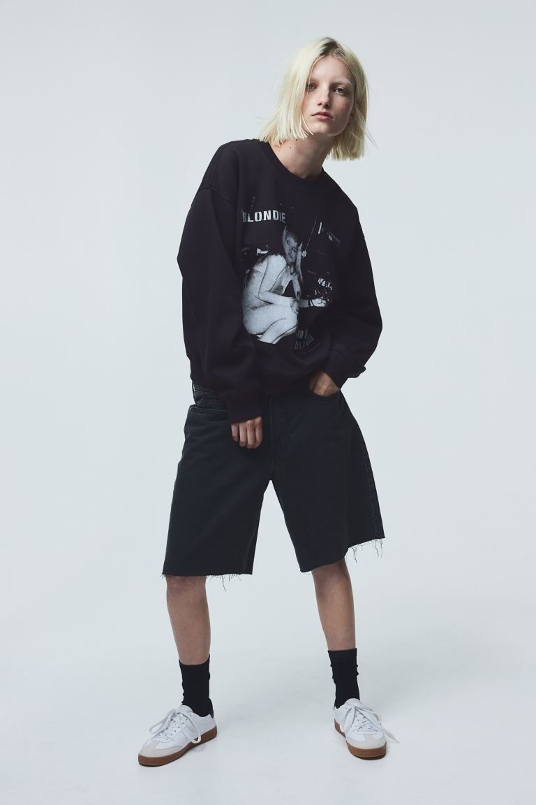Printed Sweatshirt - Black/Blondie - Ladies | H&M US | H&M (US + CA)