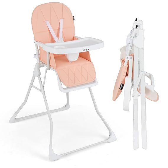 INFANS Baby High Chair, Quick Folding Portable Highchair for Babies and Toddlers with Adjustable ... | Amazon (US)
