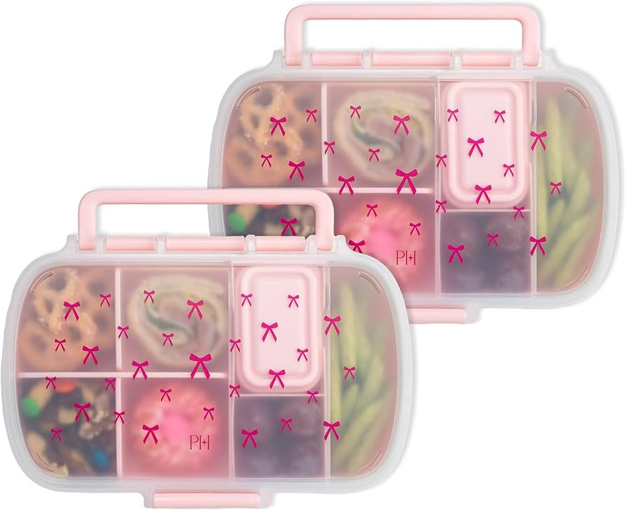 Paris Hilton 2-Pack Bento Style Snack Boxes, 7-Compartment Lunch Containers with Built-In Phone S... | Amazon (US)