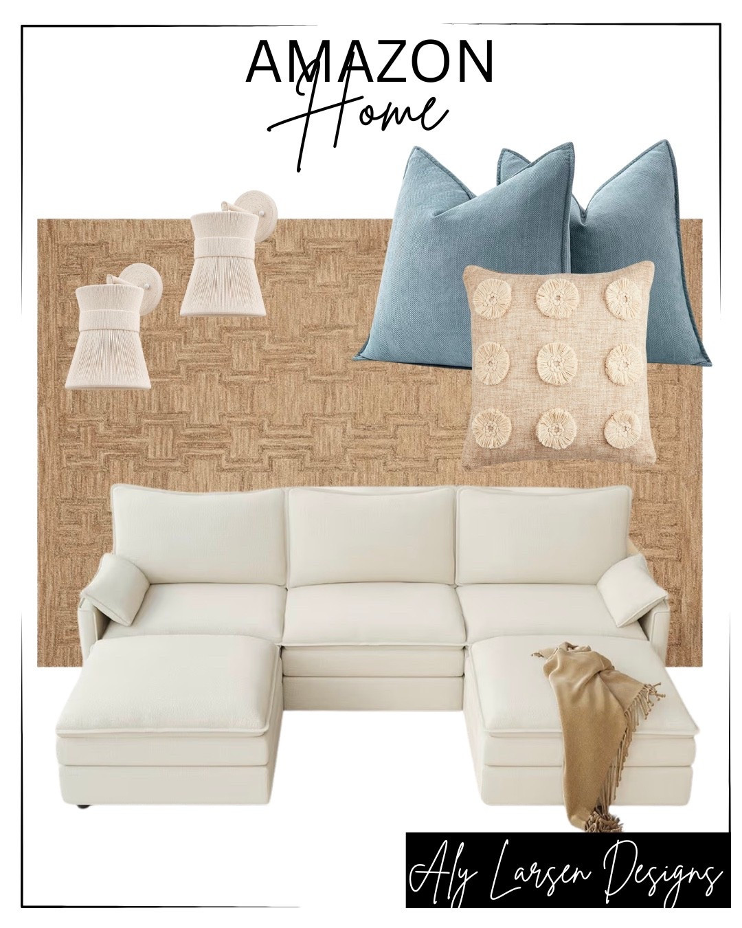 Amazon couch, area rug, sconces and pillows from my latest reel! 

#LTKHome