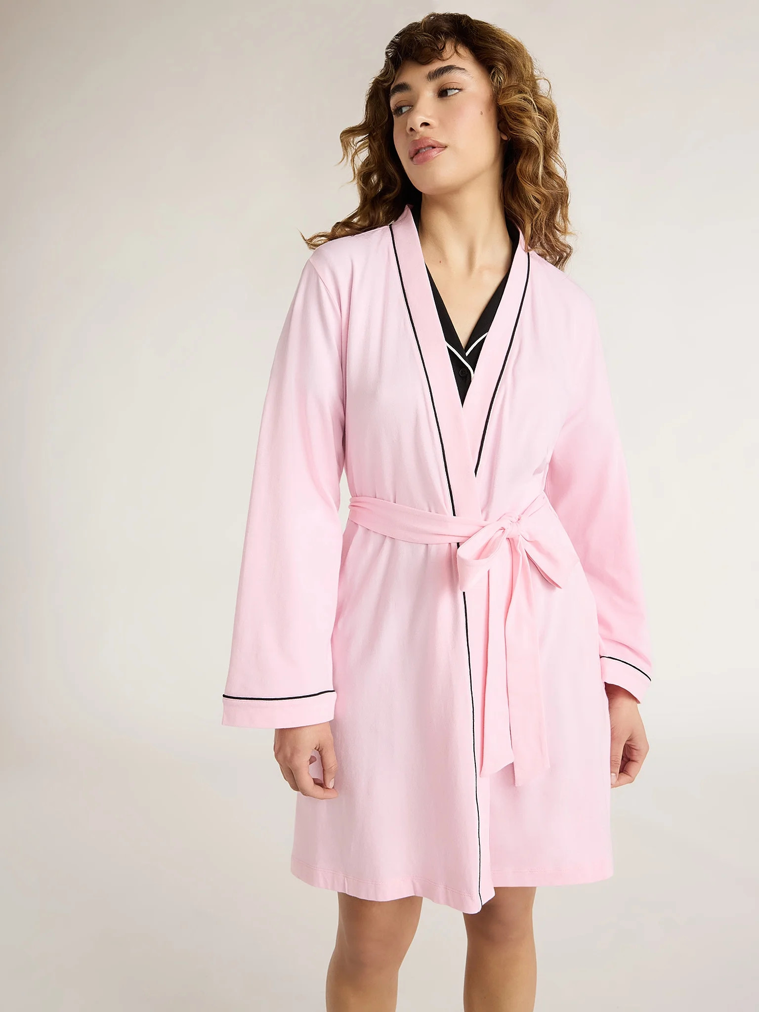 Joyspun Women's Cotton Blend Knit Wrap Robe, Sizes S to 3X | Walmart (US)