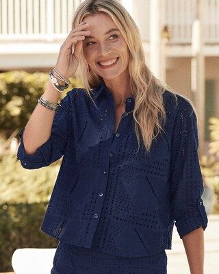 Mixed Eyelet Cotton Shirt | Chico's