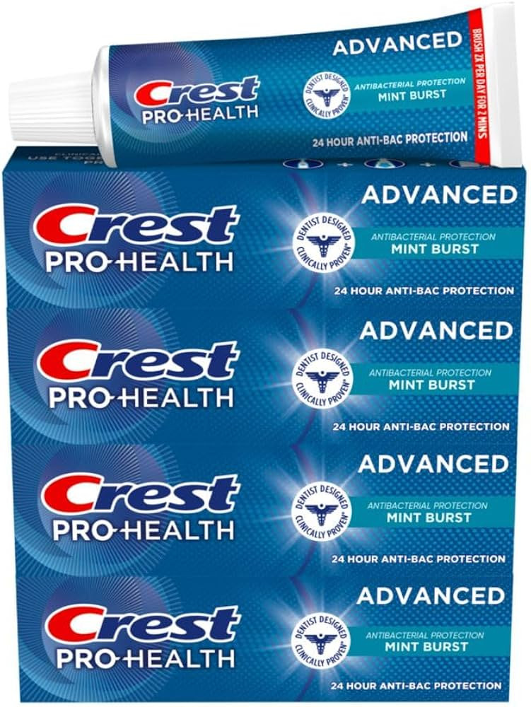 Crest Pro-Health Advanced Antibacterial Protection Toothpaste - Pack of 4, 5 Oz Tubes | Amazon (US)