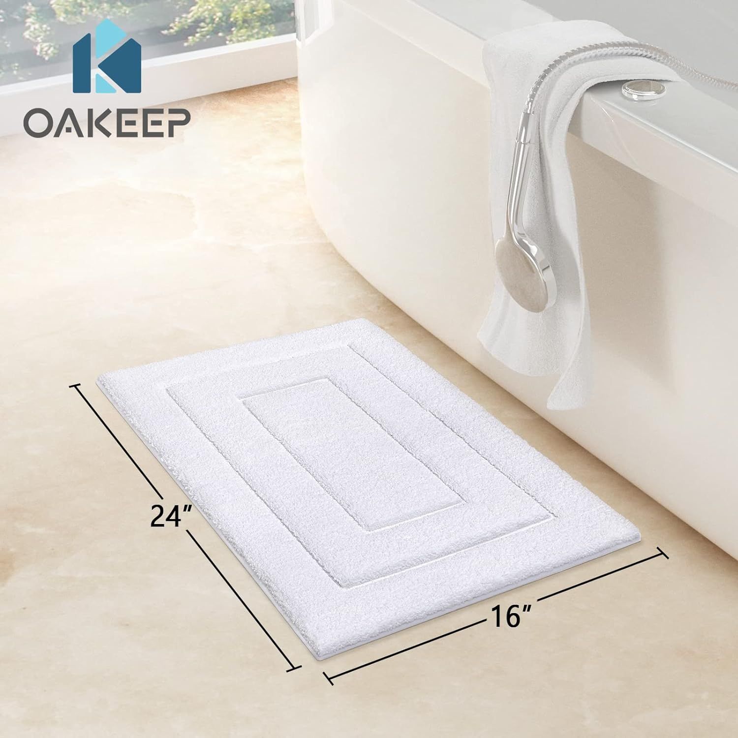 Oakeep Bathroom Rug Non-Slip Bath mat, Extra Soft Absorbent Bath Rug, Machine Wash and Dry, Plush Ca | Amazon (US)
