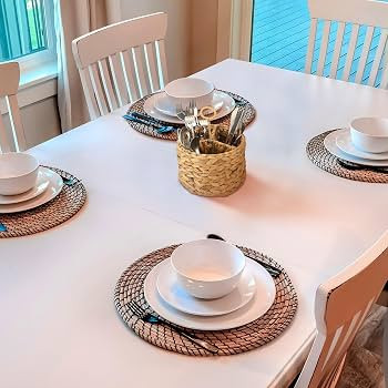 Glenmal Wicker Flatware Storage Basket Utensil Caddy Hand Woven Divided Cutlery Holder Kitchen Ut... | Amazon (US)
