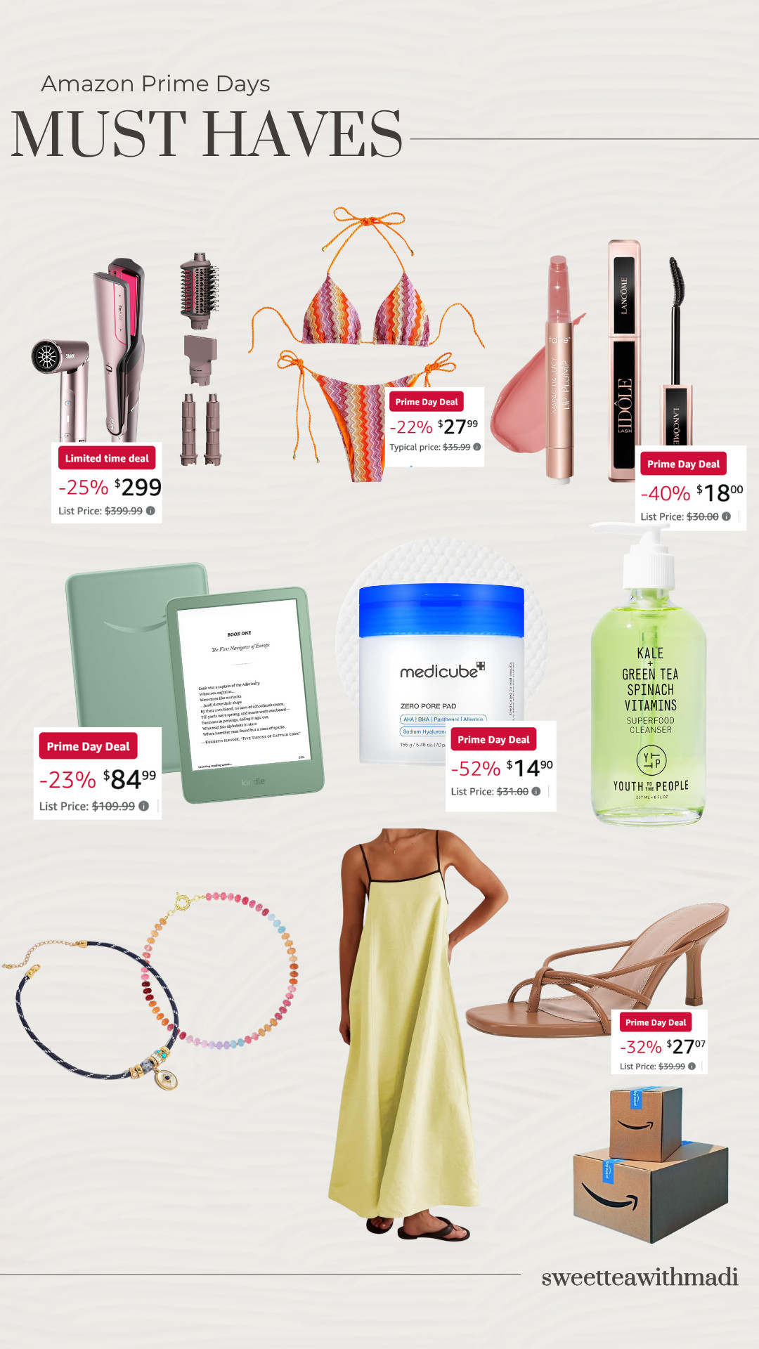 You can't miss these prime day deals! I've been obsessed with my kindle, definitely a must have!

bikinis, makeup, skincare, maxi dress 

 #LTKSaleAlert #LTKSwim #LTKBeauty