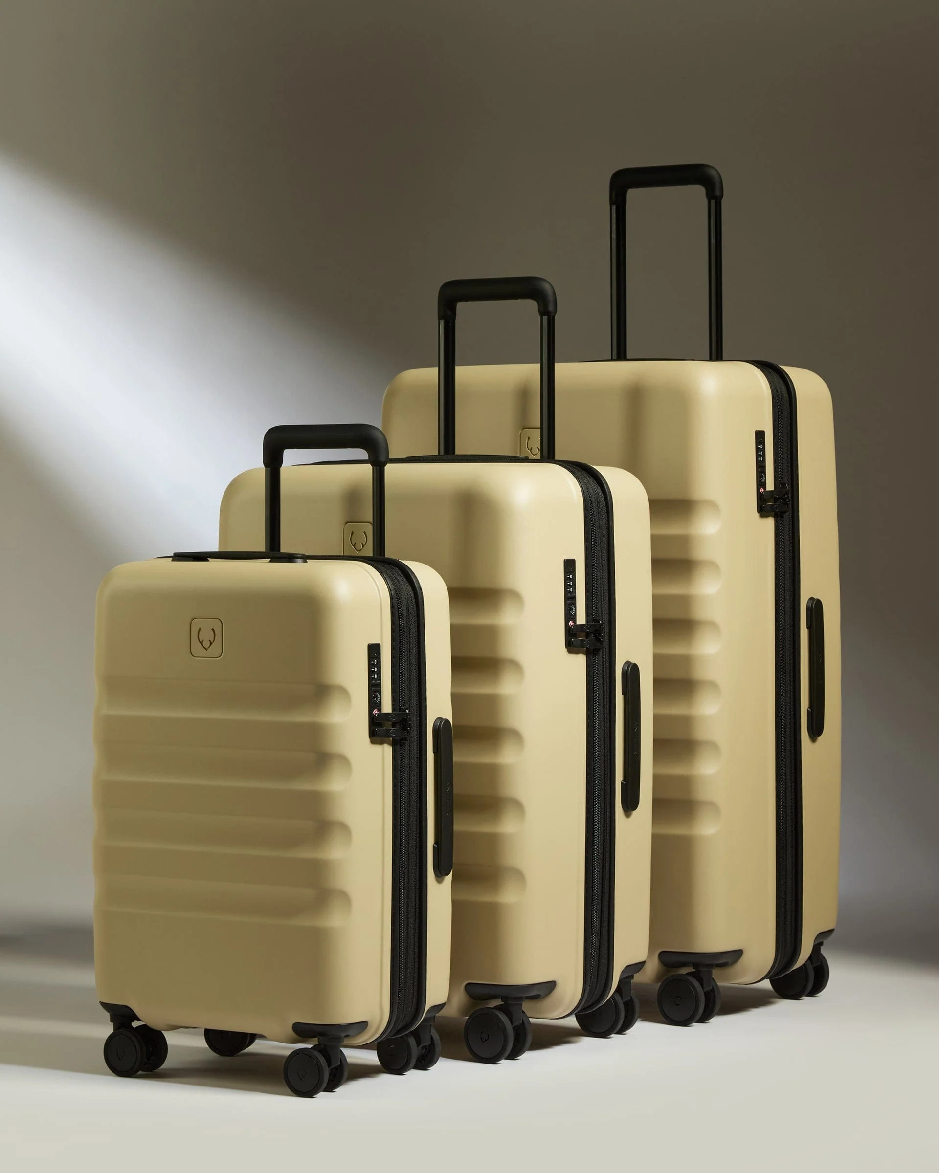 Expandable Cabin Suitcase Set in Yellow - Icon Stripe | Lightweight & Hard Shell Suitcase | Antler UK